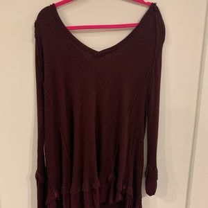 Free people thermal sweater size M - wine